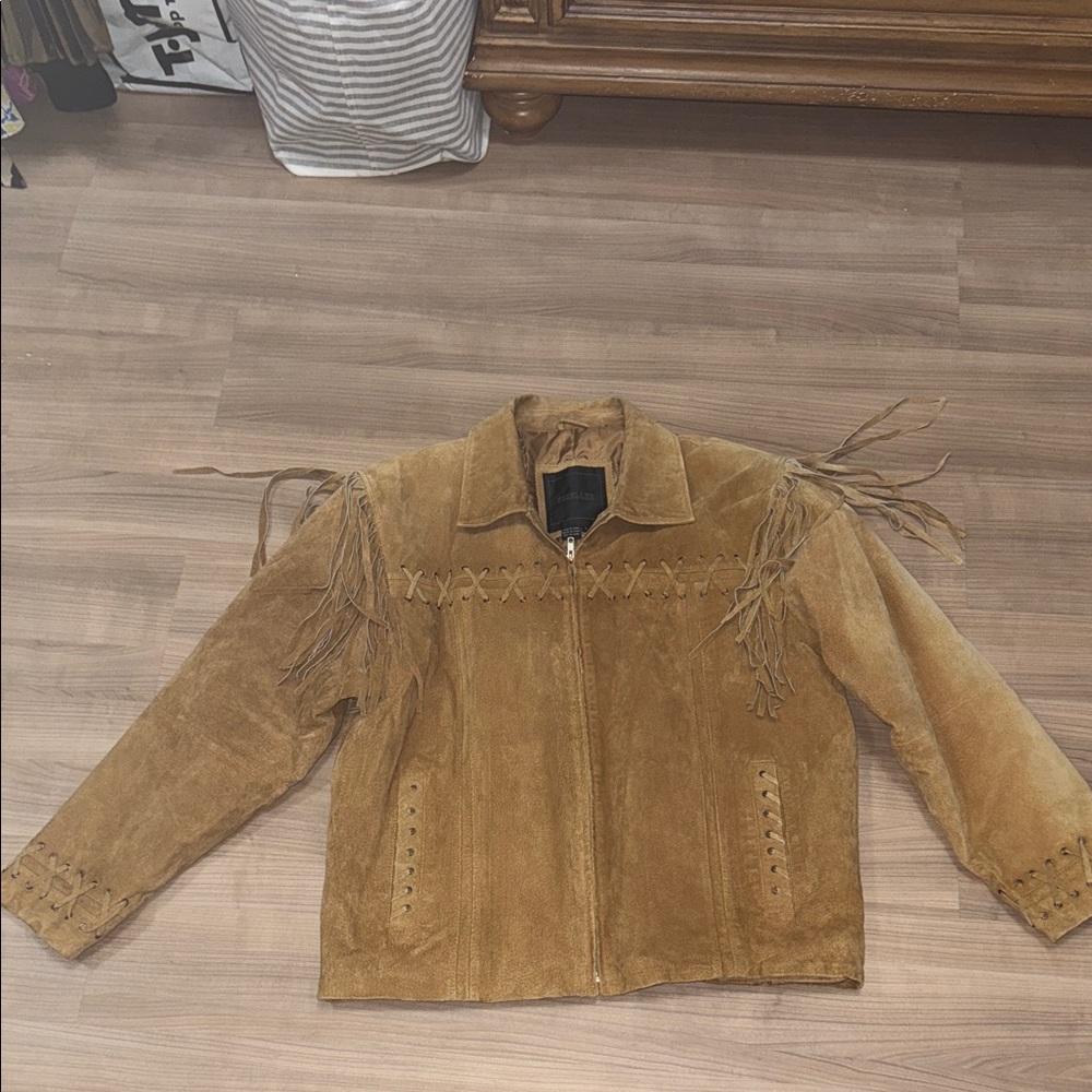 VTG Men’s EXCELLED FRINGE SUEDE LEATHER JACKET LG - Picture 3 of 14